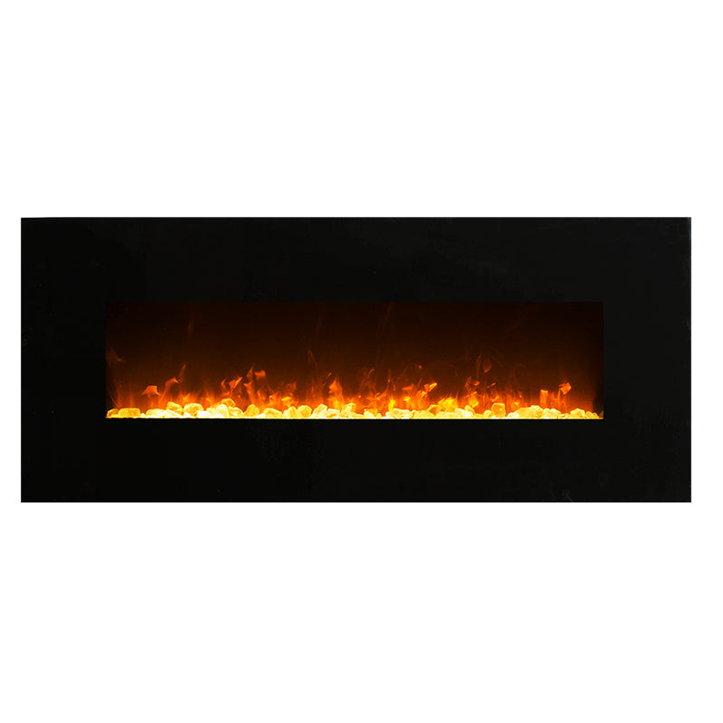 1500W 50" Black Wall Mounted Electric Fireplace Heater Fire Flame