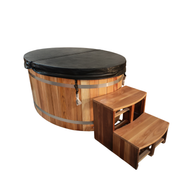Ultimate Recovery XL Ice Bath Tub  Red Cedar & 304 Stainless Steel with 1HP Chiller 160 x 110 x 70cm