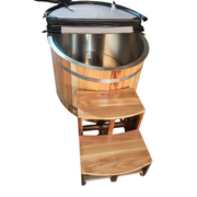 Ultimate Recovery XL Ice Bath Tub  Red Cedar & 304 Stainless Steel with 1HP Chiller 160 x 110 x 70cm