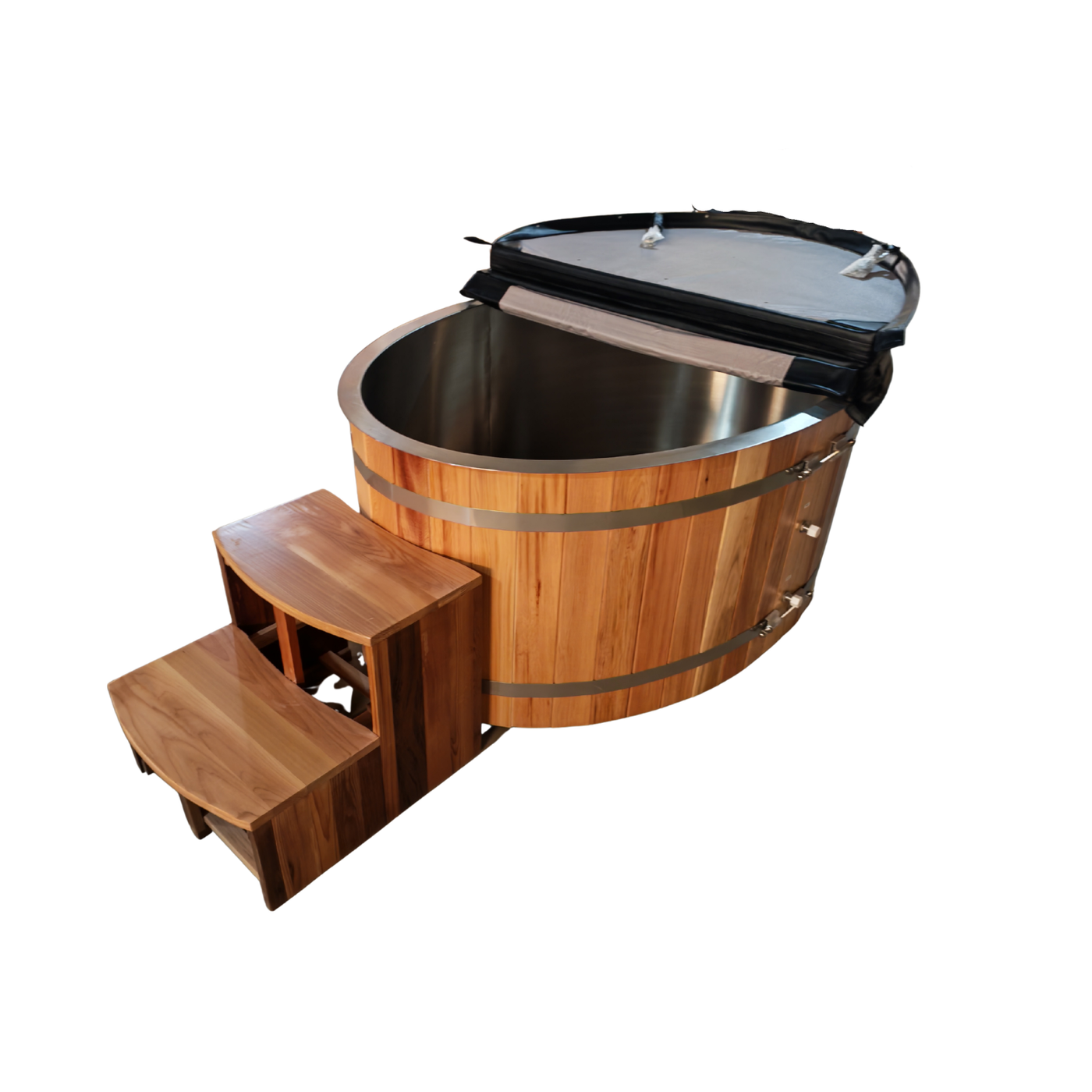 Ultimate Recovery XL Ice Bath Tub  Red Cedar & 304 Stainless Steel with 1HP Chiller 160 x 110 x 70cm