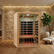 New Model 2-Person Luxury Indoor Far-Infrared Sauna 1800W Premium Marble Decor Edition