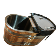 Ultimate Recovery Ice Bath Tub  Red Cedar & 304 Stainless Steel with Chiller 135 x 65 x 75cm