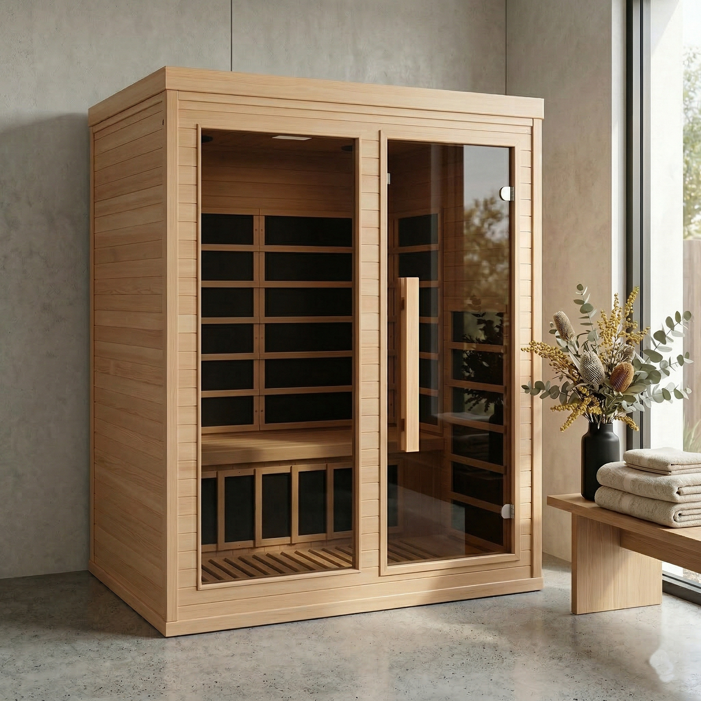 New Model 3-Person Indoor Luxury Far-Infrared Sauna 2150W