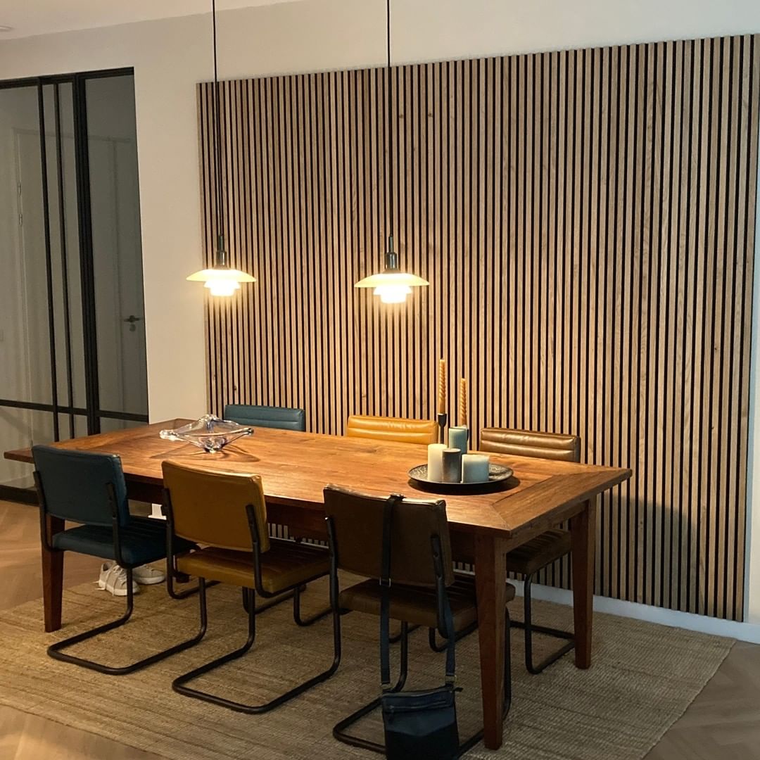 Premium Wooden Slat Acoustic Wall Panels Walnut 2400x600mm