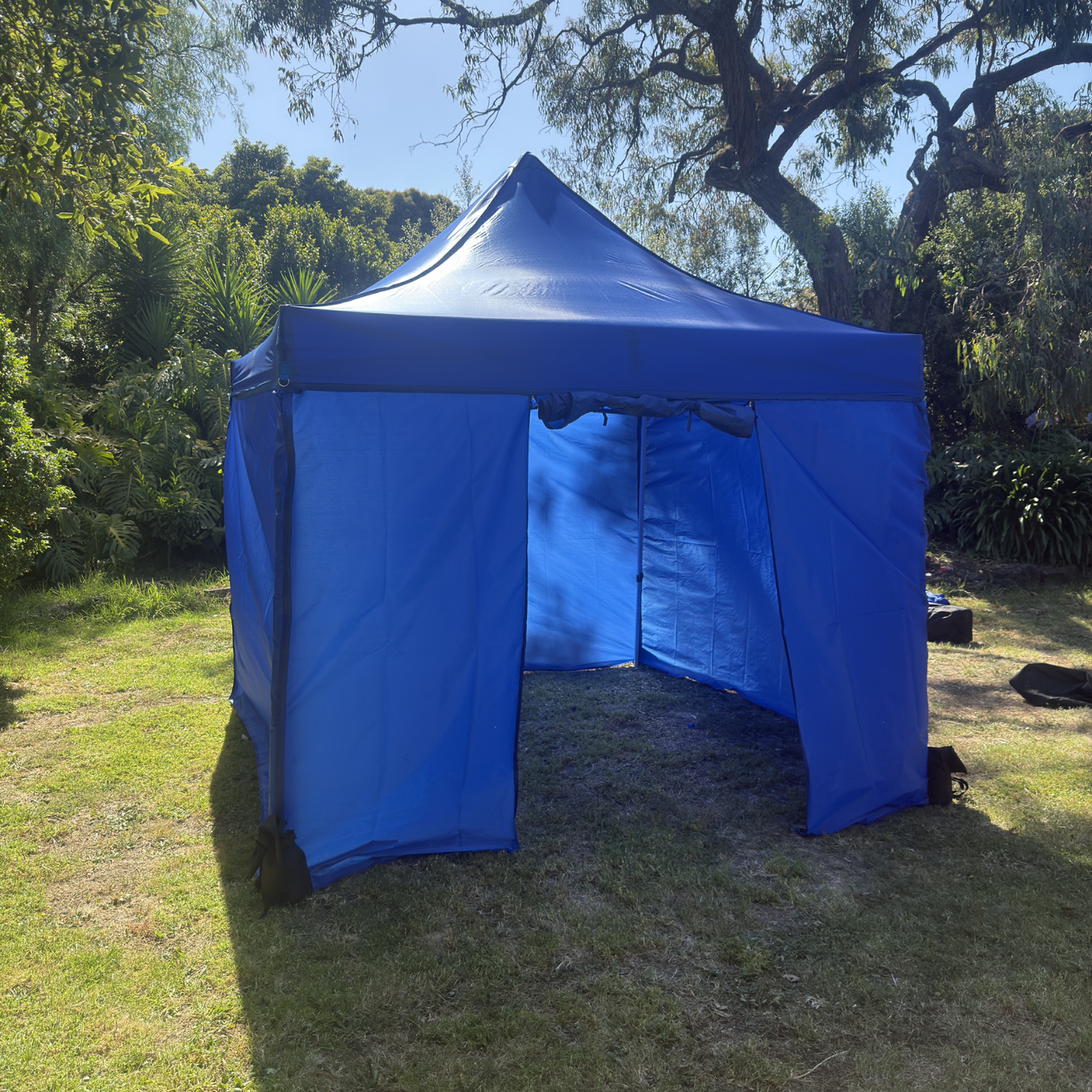 3X3M Folding Gazebo Powder-coated finish frame Marquee Pop Up Outdoor Shade Canopy Blue