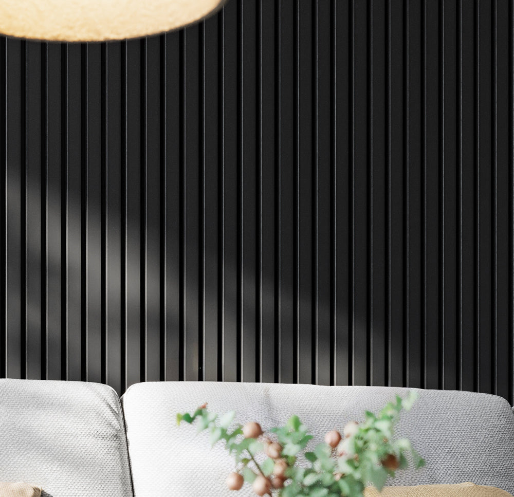 Premium Wooden Slat Acoustic Wall Panels Black Oak 2400x600mm