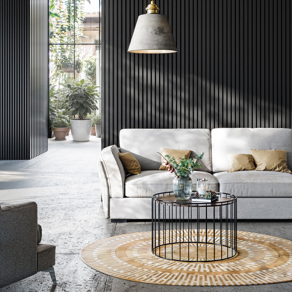 Premium Wooden Slat Acoustic Wall Panels Black Oak 2700x600mm