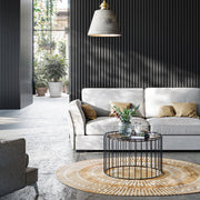 Premium Wooden Slat Acoustic Wall Panels Black Oak 2400x600mm