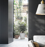 Premium Wooden Slat Acoustic Wall Panels Black Oak 2400x600mm