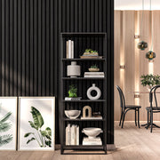 Premium Wooden Slat Acoustic Wall Panels Black Oak 2400x600mm