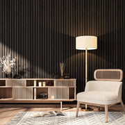 Premium Wooden Slat Acoustic Wall Panels Black Oak 2400x600mm