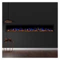 Horizon 100" Slim Trim Black Built-in Recessed / Wall mounted Heater Electric Fireplace