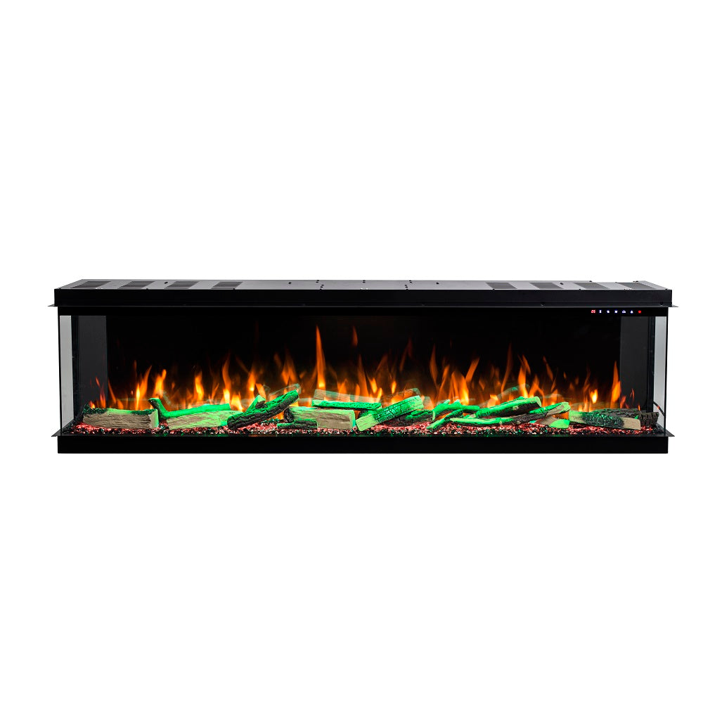 60" Three Sided Viewing Built-in Recessed / Wall mounted Heater Electric Fireplace