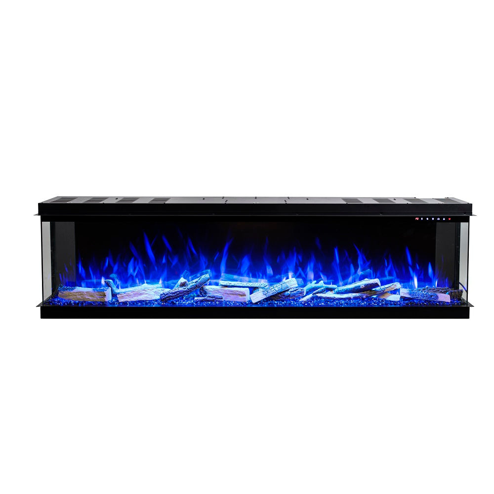 Vienna 60" Extra Deep Three Sided  Built-in Recessed / Wall mounted Heater Electric Fireplace