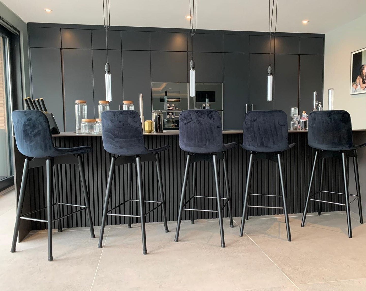 Premium Wooden Slat Acoustic Wall Panels Black Oak 2700x600mm