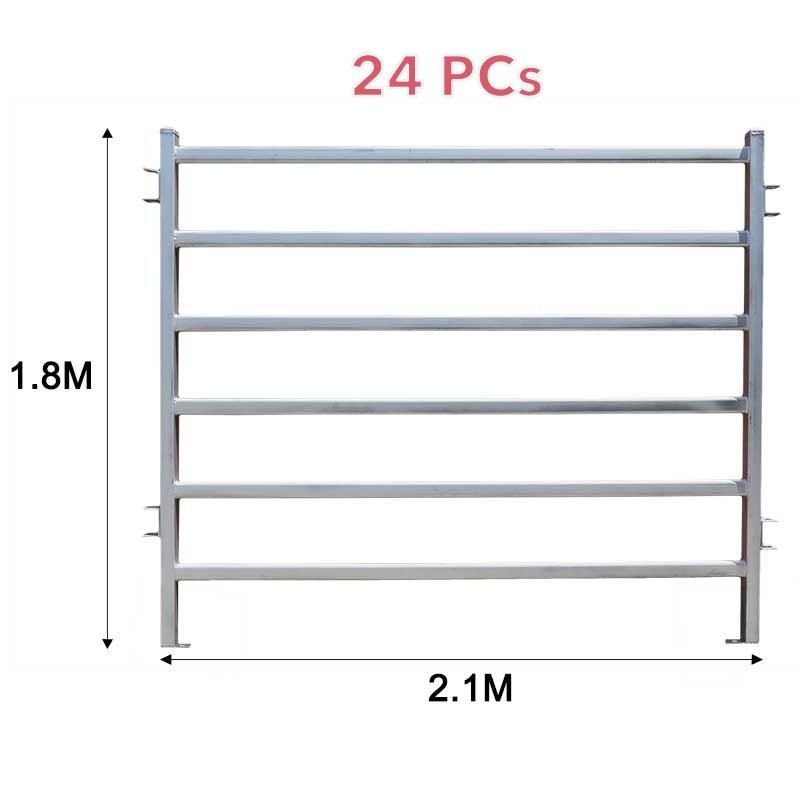 24PCs 2.1M x 1.8M Cattle Sheep Panel 50mm Horse Panel