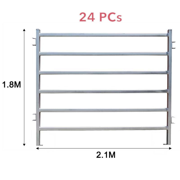 24PCs 2.1M x 1.8M Cattle Sheep Panel 50mm Horse Panel