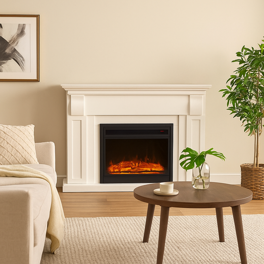 Windson 2000W Elctric Fireplace Heater 30" insert With Extra Large 153cm White Mantel