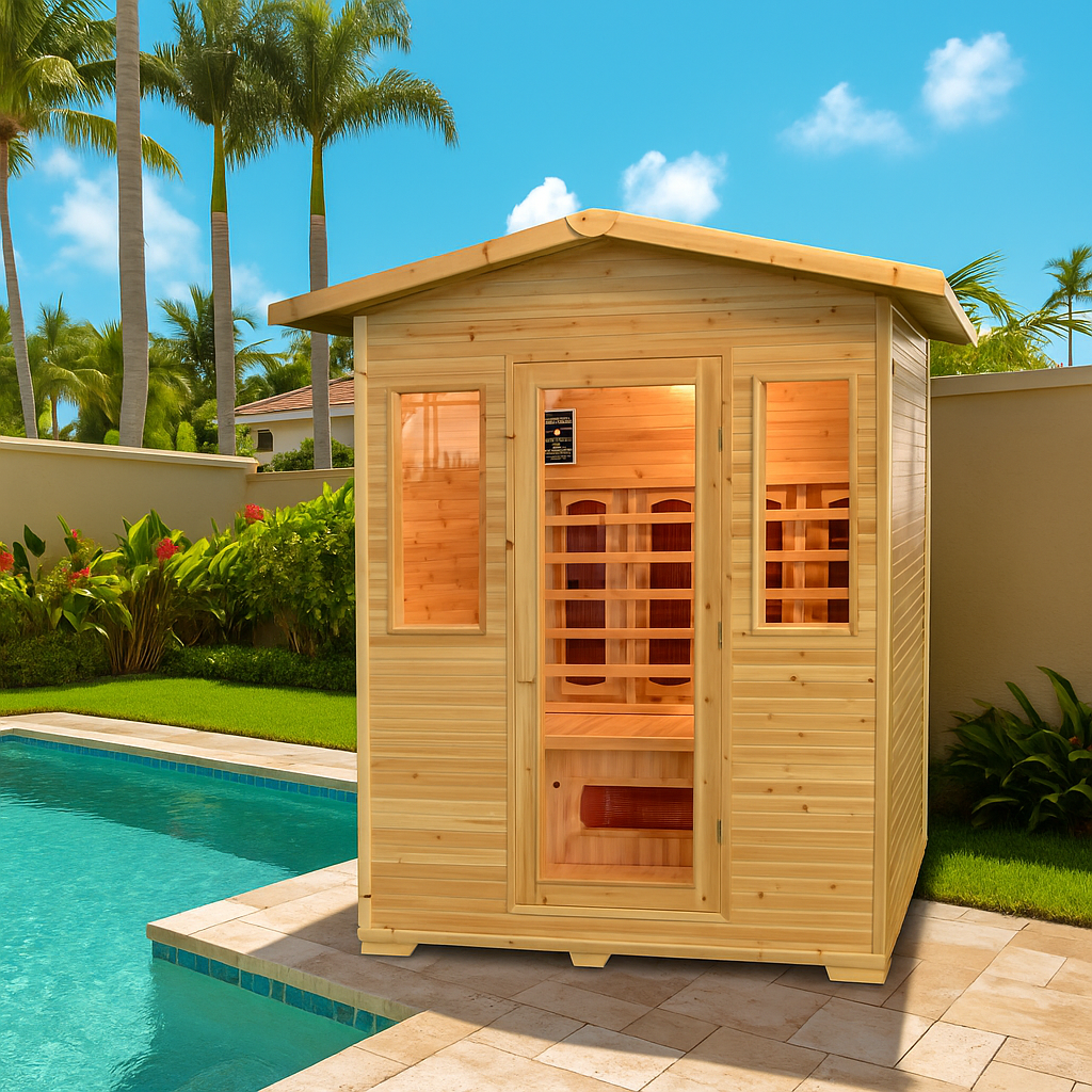 Greenland 3 Person Luxury Full Spectrum Outdoor Sauna 2325W