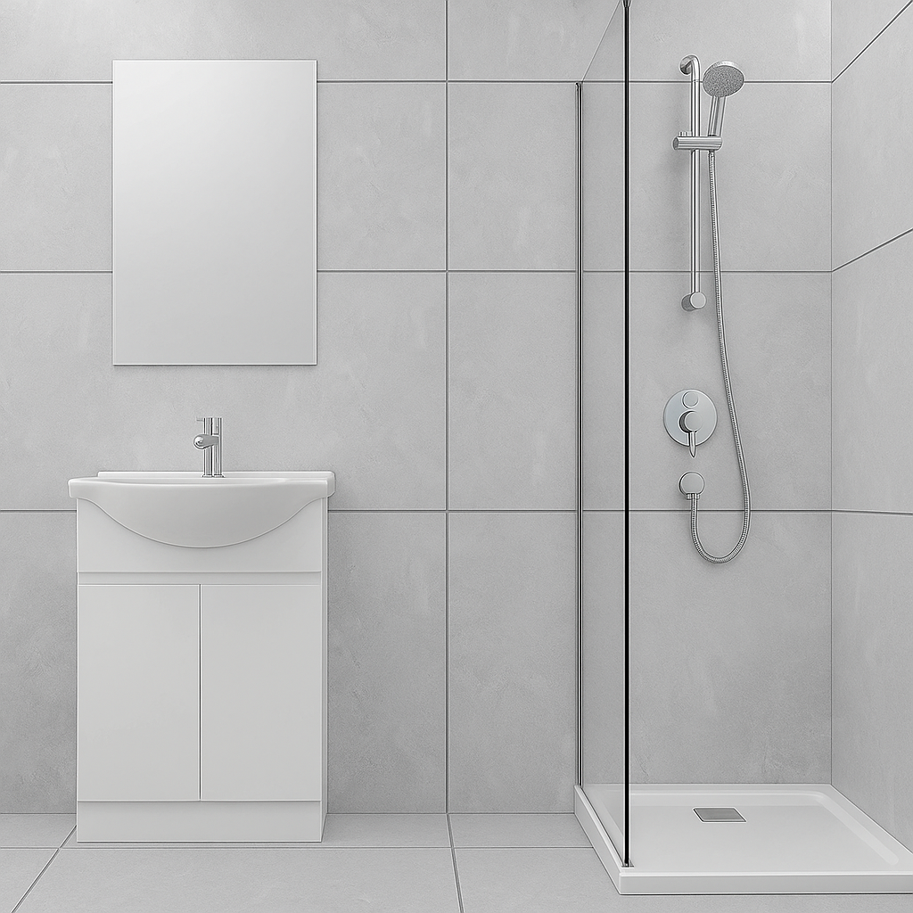 Tongue and Groove Interlocking Hollow Waterproof PVC Panels-600mm Width Grey Marble Tiles