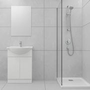 Tongue and Groove Interlocking Hollow Waterproof PVC Panels-600mm Width Grey Marble Tiles