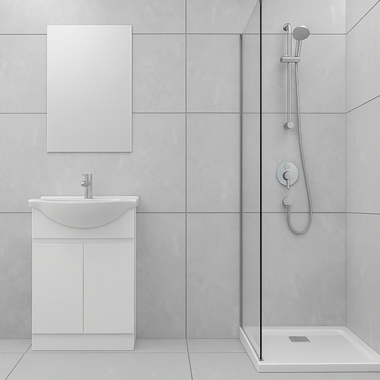 Tongue and Groove Interlocking Hollow PVC Panels-600mm Width Grey Marble Tiles