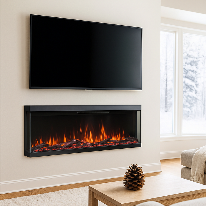 Longford 60" 3 Sided Free Standing Built-in Recessed / Wall-mounted Heater Electric Fireplace