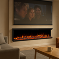 Longford 100" 3 Sided Free Standing Built-in Recessed / Wall Mounted Heater Electric Fireplace