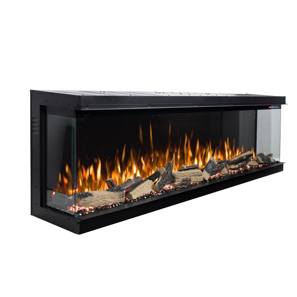 60" Three Sided Viewing Built-in Recessed / Wall mounted Heater Electric Fireplace