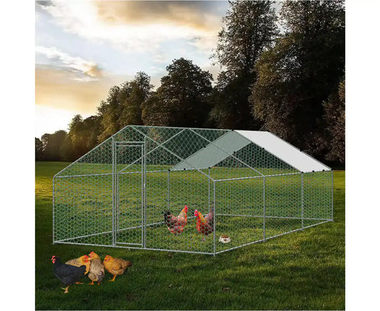Walk-in 3X6X2M Steel Metal Chicken Coop Run Enclosure Poultry Cage