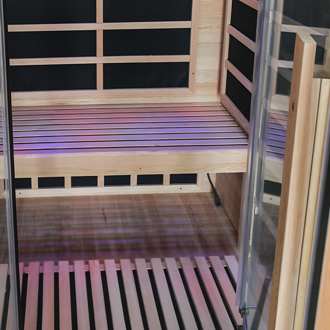 New Model 2-Person Luxury Indoor Far-Infrared Sauna 1800W Premium Marble Decor Edition