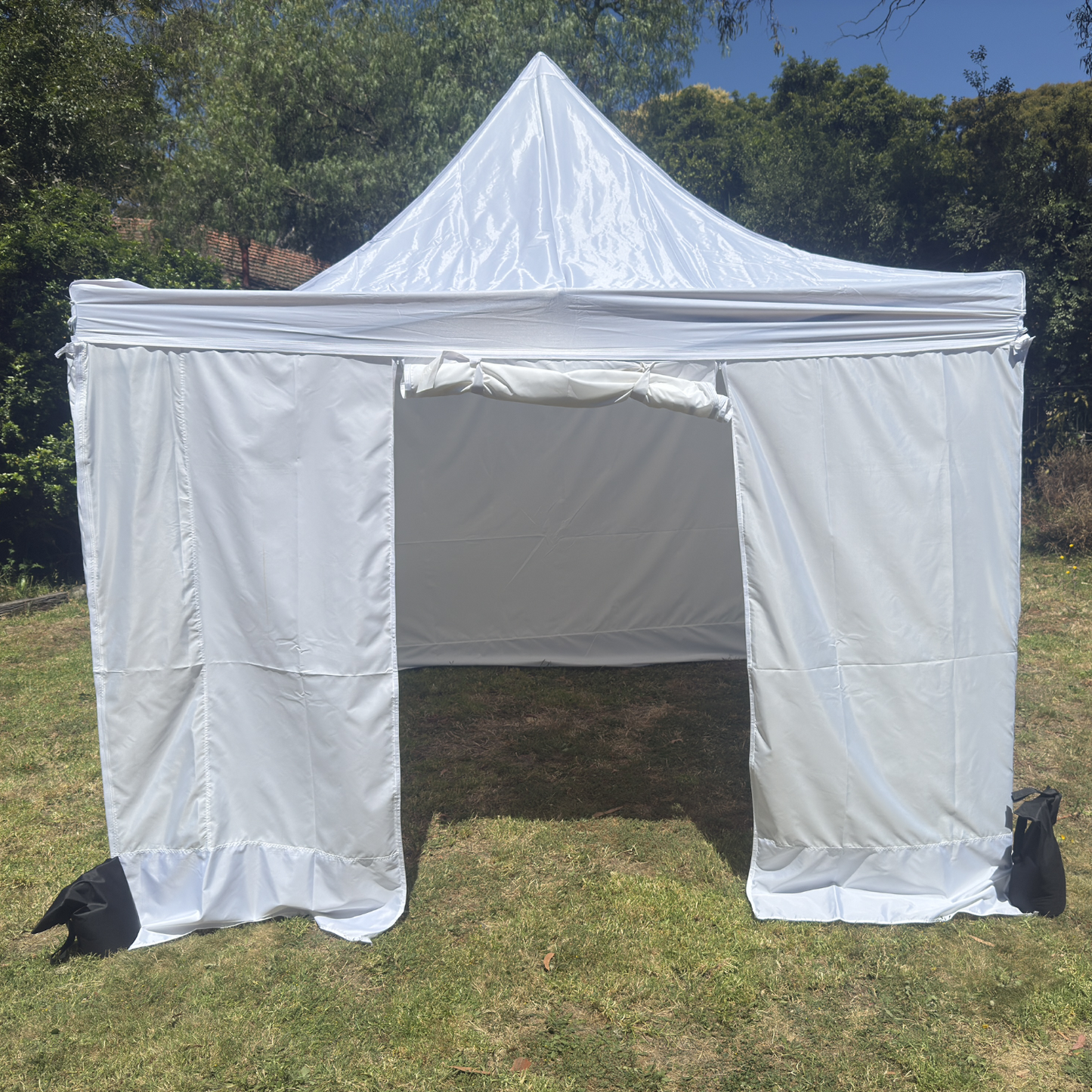 3X3M Folding Gazebo Hammertone finish frame Marquee Pop Up Outdoor Shade Canopy White