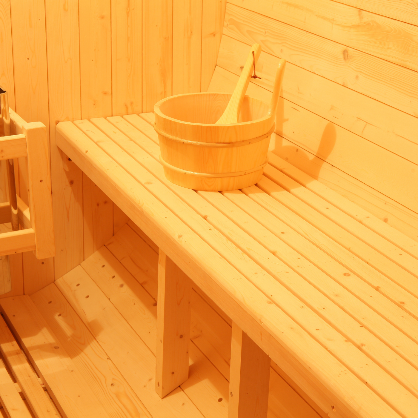 Greenland Outdoor 2 Person Traditional Barrel Finnish Steam Sauna 4500w 1.8x1.2m Hemlock