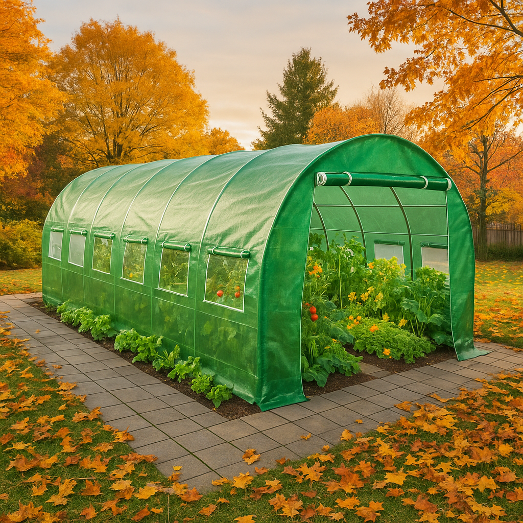 6m x 3m Heavy Duty 0.8x25mm Galvanised Frame Walk-in PE Polytunnel Greenhouse