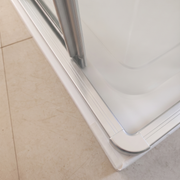 900x900x2050mm Corner Shower Cubicle Enclosure with Tray – 4mm Tempered Glass Silver Frame Sliding Doors