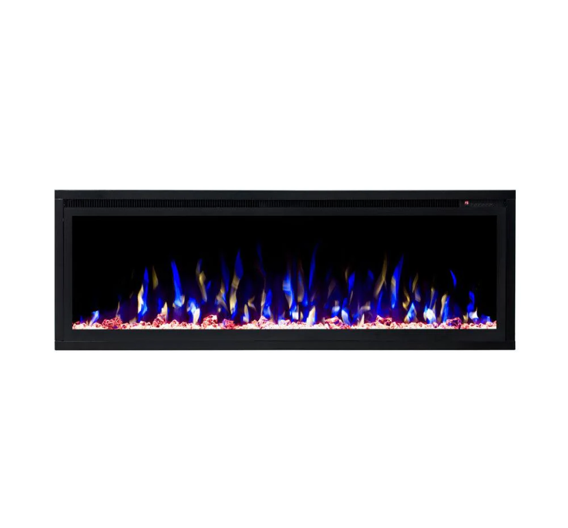 Horizon 50" Slim Trim Black Built-in Recessed / Wall mounted Heater Electric Fireplace