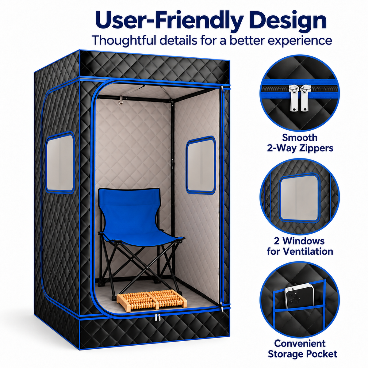 Portable Steam Sauna Tent with Steam Generator – Full Body Home Spa Sauna Box