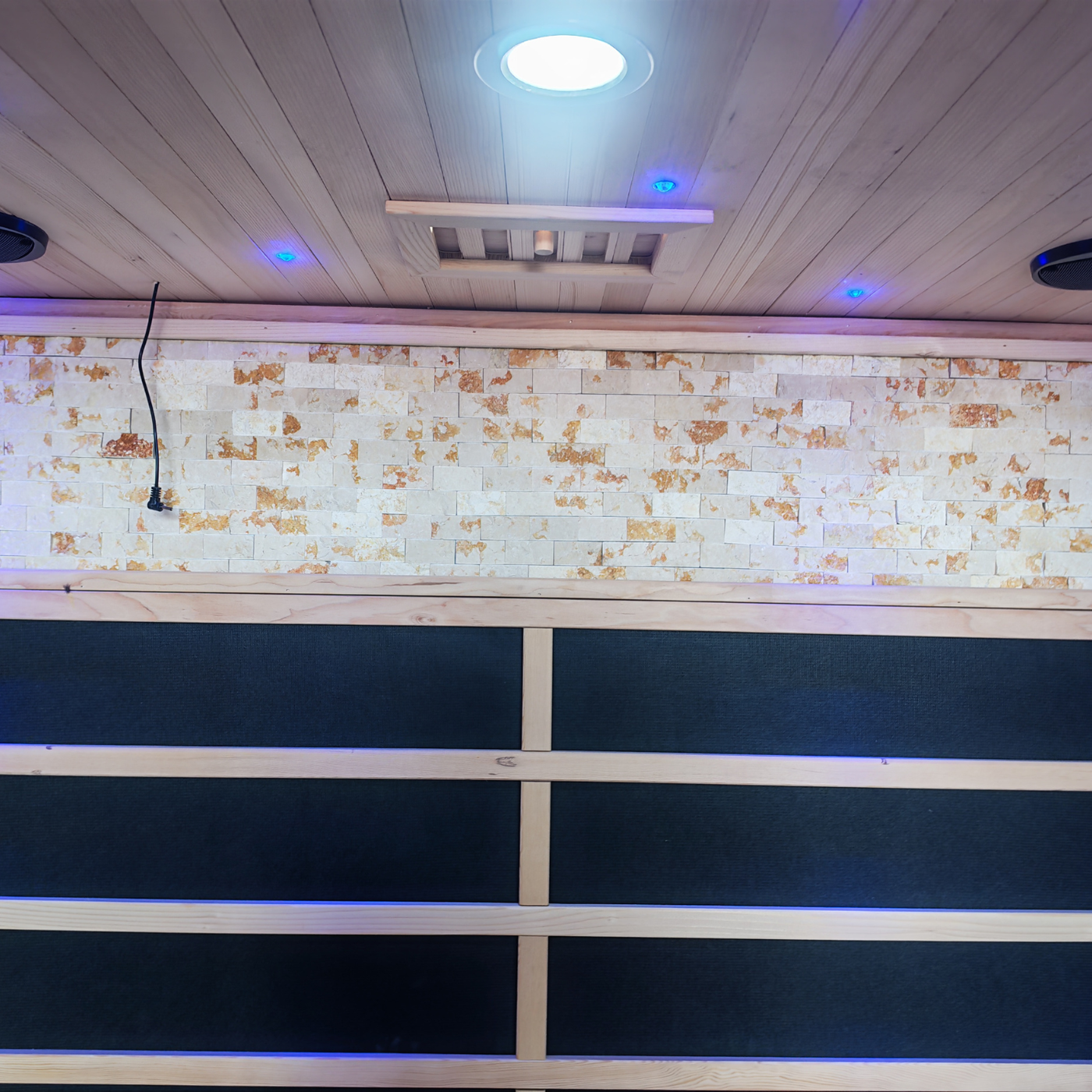 New Model 2-Person Luxury Indoor Far-Infrared Sauna 1800W Premium Marble Decor Edition