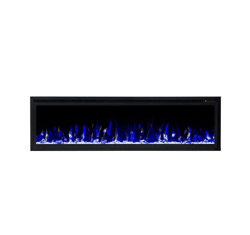 Horizon 60" Slim Trim Black Built-in Recessed / Wall mounted Heater Electric Fireplace