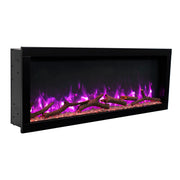 Lumi 50" Narrow Trim Seamless Built-in/Recessed & Wall-Mounted Electric Fireplace Heater WIFI Bluetooth Speaker