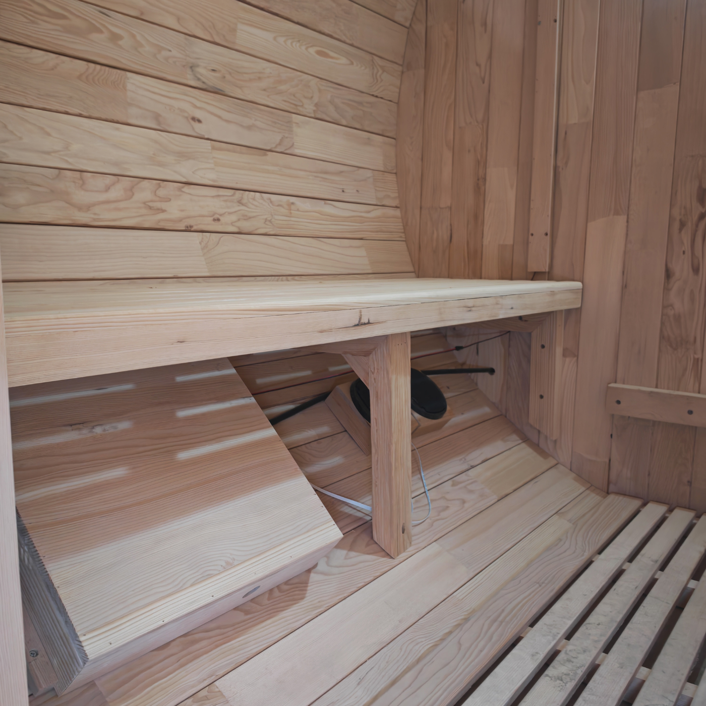 Greenland Outdoor 2 Person Traditional Barrel Finnish Steam Sauna 4500w 1.8x1.2m Hemlock