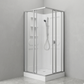 900x900x2050mm Corner Shower Cubicle Enclosure with Tray – 4mm Tempered Glass Silver Frame Sliding Doors