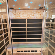 New Model 3-Person Luxury Indoor Far-Infrared Sauna 2150W Premium Marble Decor Edition