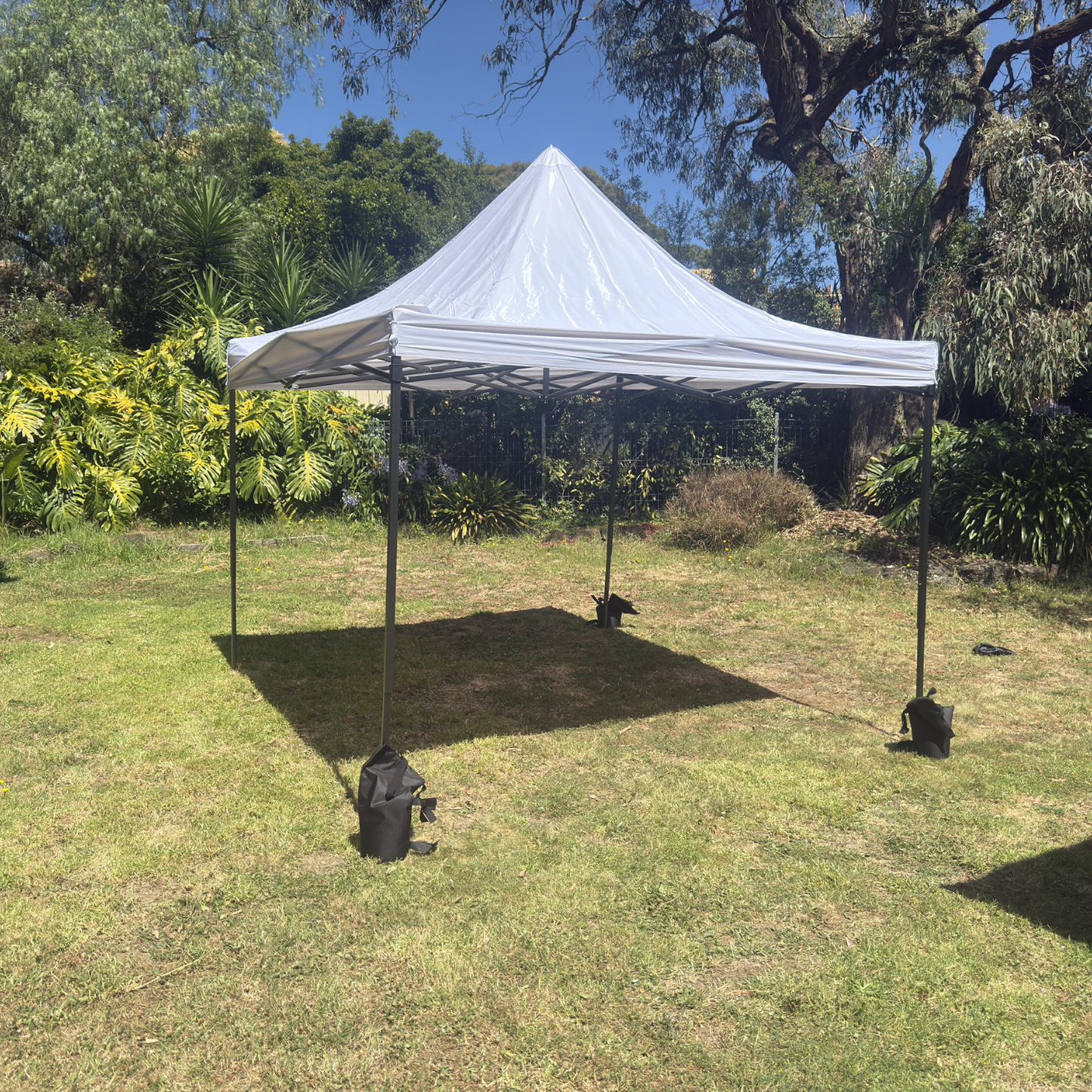 3X3M Folding Gazebo Hammertone finish frame Marquee Pop Up Outdoor Shade Canopy White