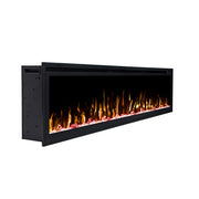 Horizon 72" Slim Trim Black Built-in Recessed / Wall mounted Heater Electric Fireplace