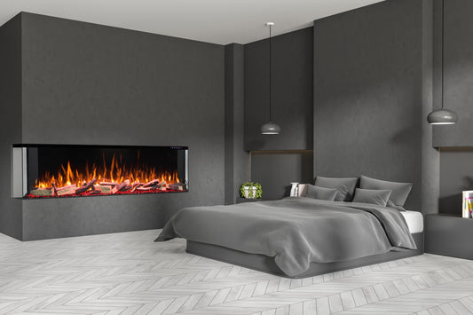 Vienna 78" Extra Deep Three Sided Viewing Built-in Recessed / Wall mounted Heater Electric Fireplace