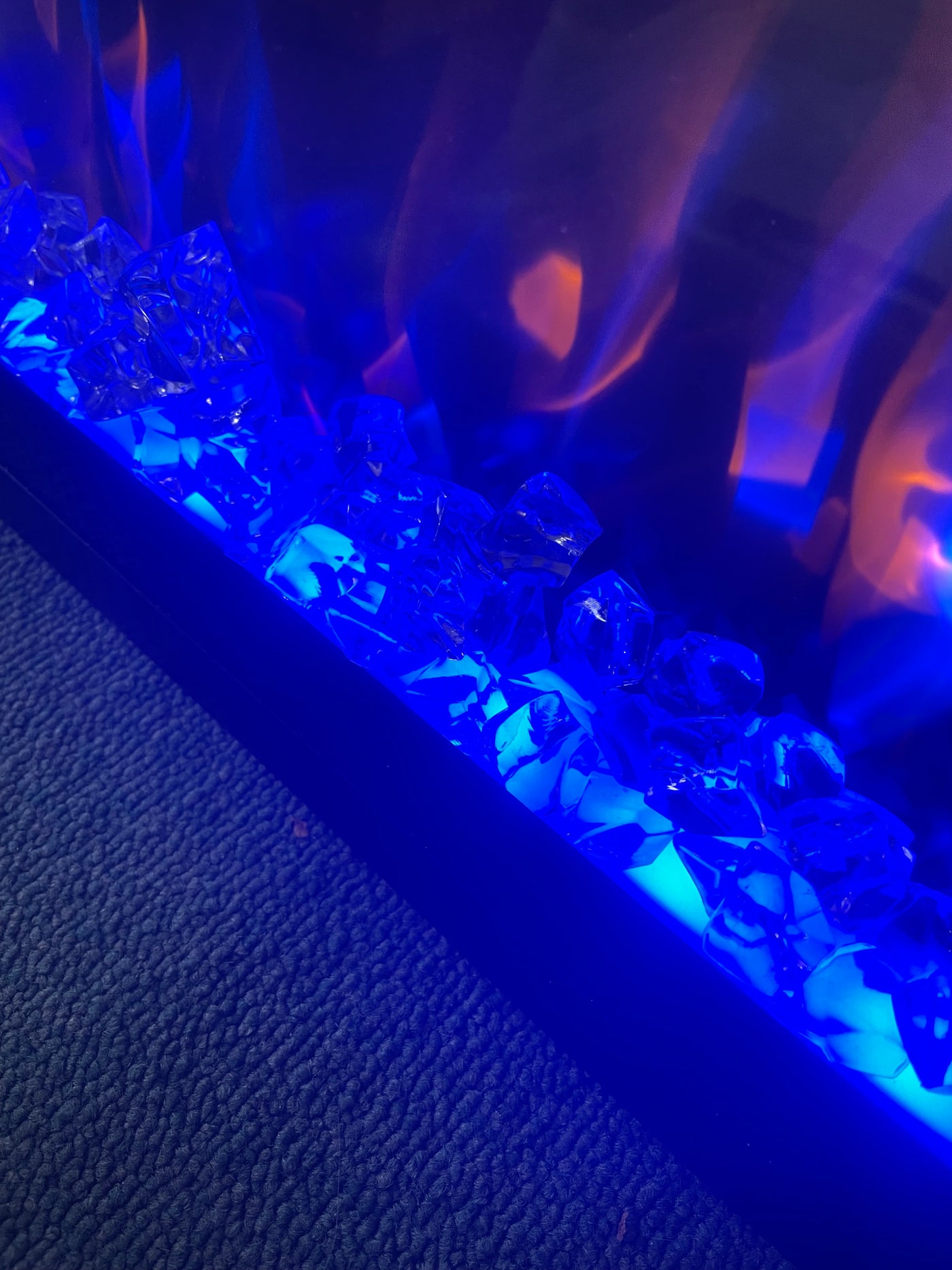 Electric Fireplace Crystal Crystals Clear Finish