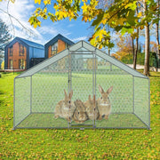 Large 2.2x1.4x1.75M Walk-in Steel Metal Chicken Coop Run Enclosure Poultry Cage