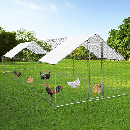 Walk-in 3X8X2M Steel Metal Chicken Coop Run Enclosure Poultry Cage