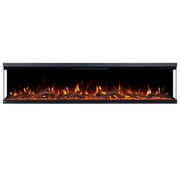 Longford 100" 3 Sided Free Standing Built-in Recessed / Wall Mounted Heater Electric Fireplace